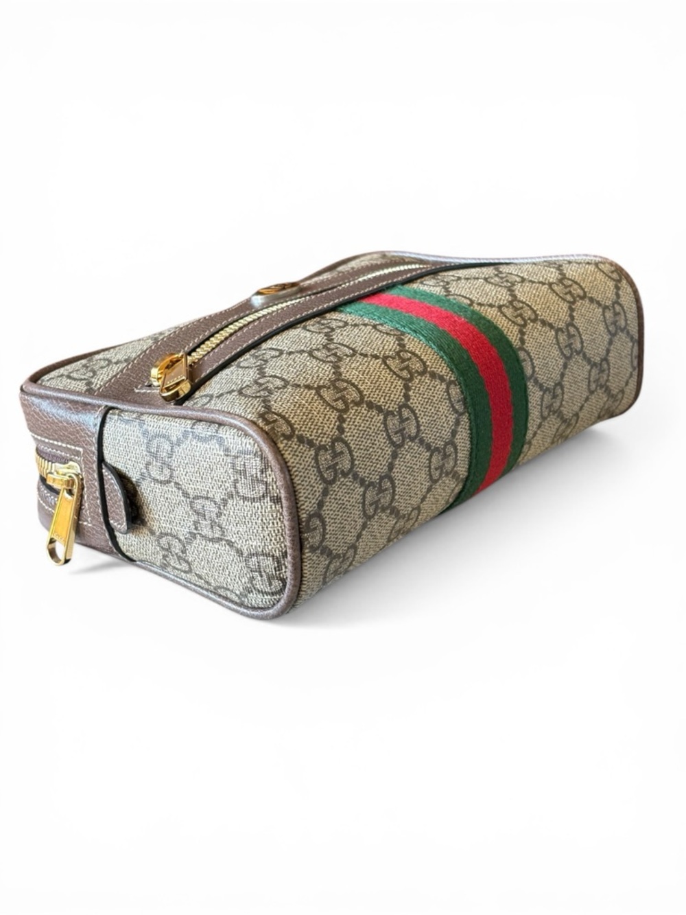Gucci GG Supreme Canvas Ophidia Small belt Bag - Brown/Tan/Green-Red Stripe - Picture 2 of 15